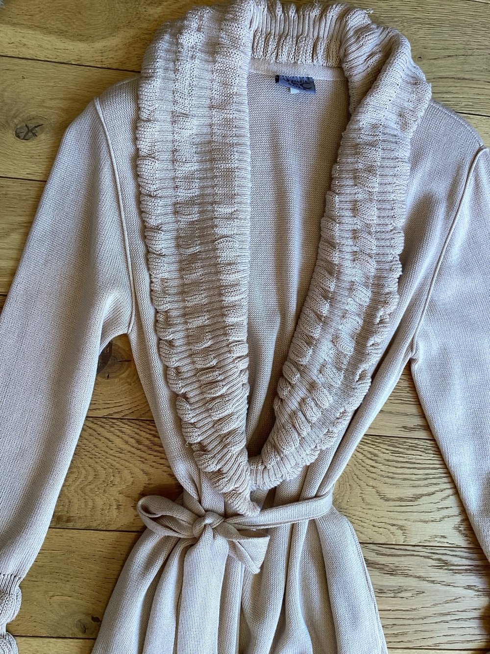 Vintage floor length one-of-kind cream sweater cardigan - Picture 7 of 7